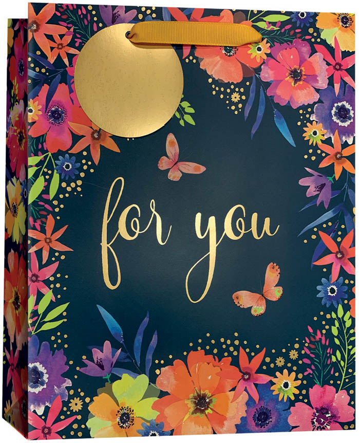 Gift Bag (Small): Blue Floral