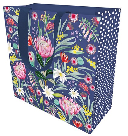 Gift Bag (Large): Botanic On Navy