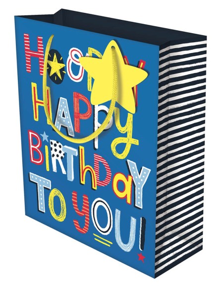 Gift Bag (Large): Hooray Birthday Blue