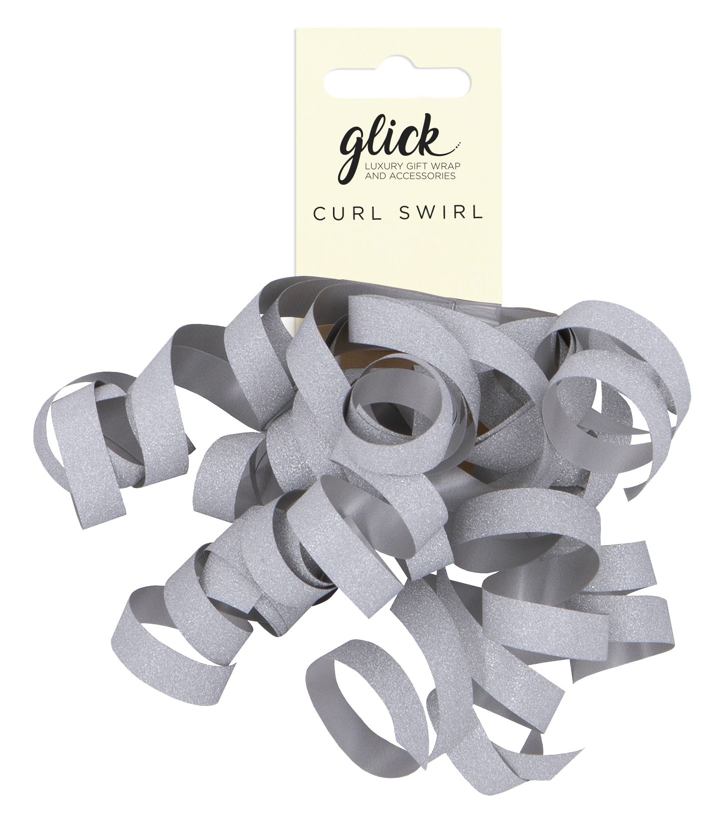 Bow: Curl Swirl Silvr Glitter