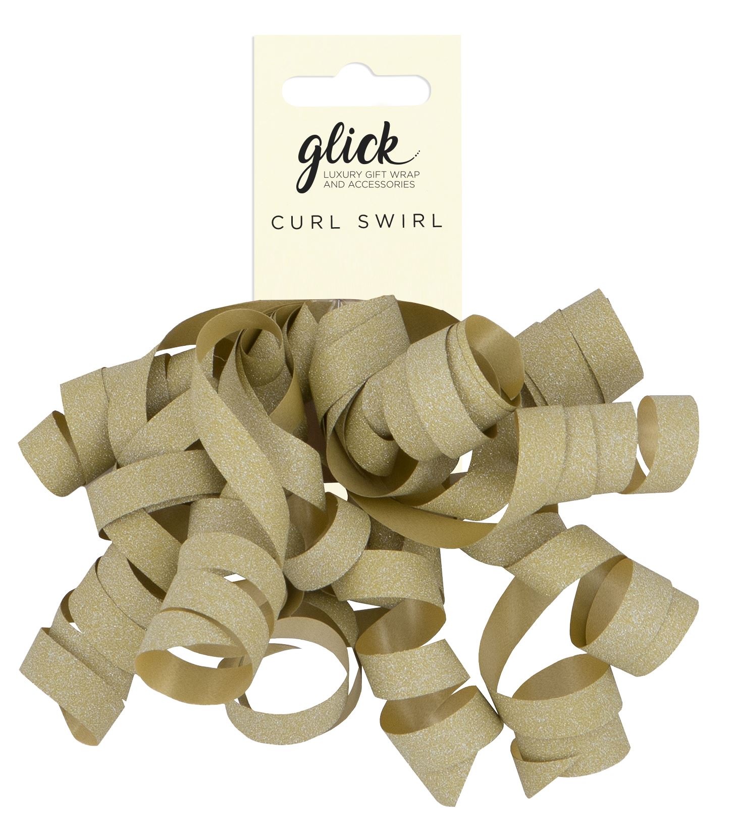 Bow: Curl Swirl Gold Glitter