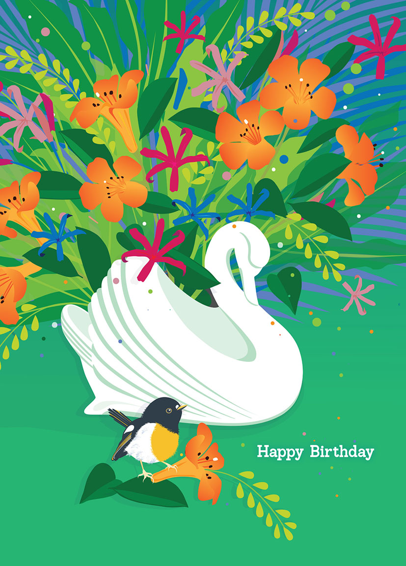 Birds of  Feather: Birthday Crown Lynn Swan