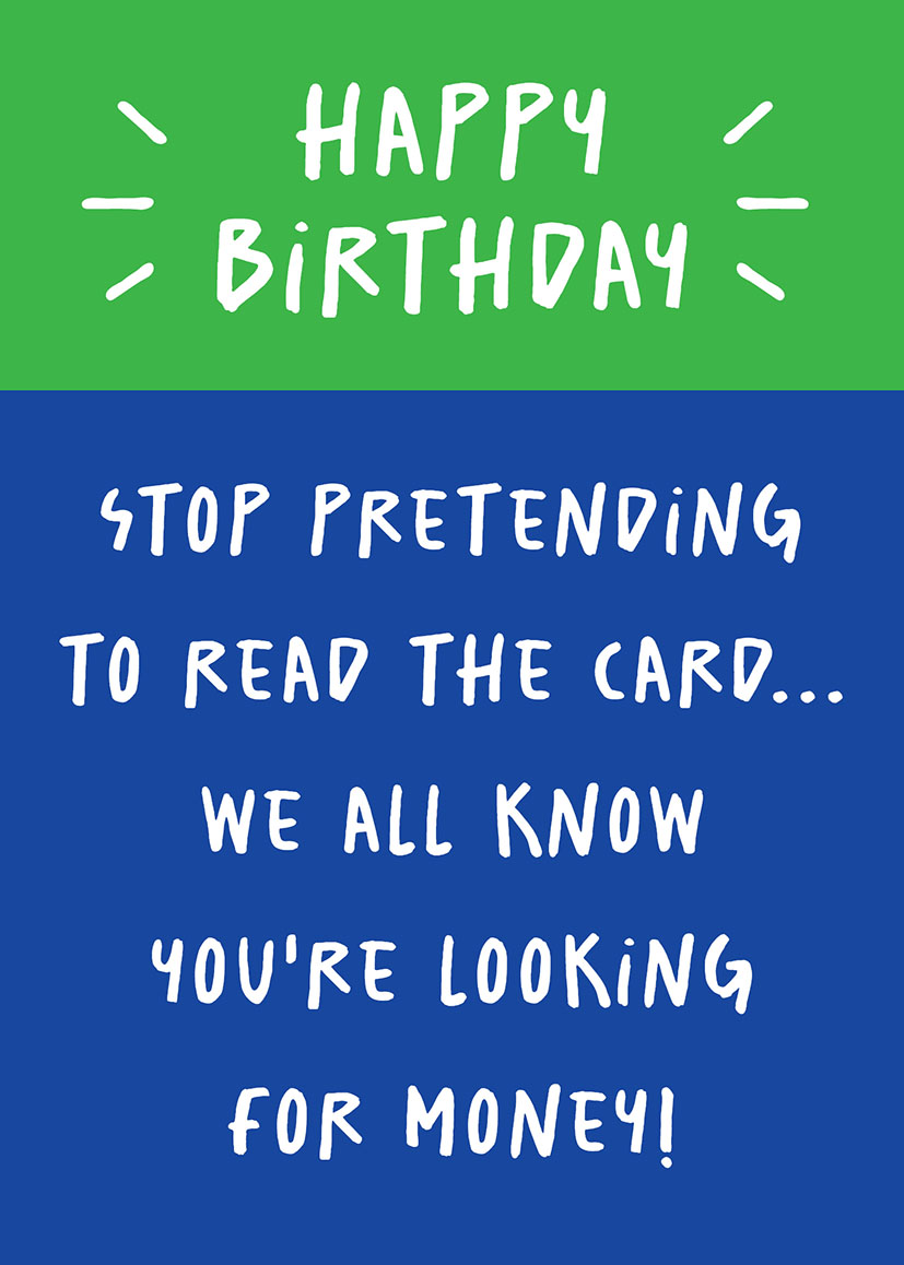 Male Birthday Stop Reading Card
