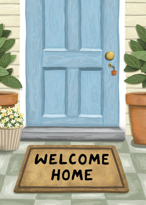 New Home Welcome Mat Scene
