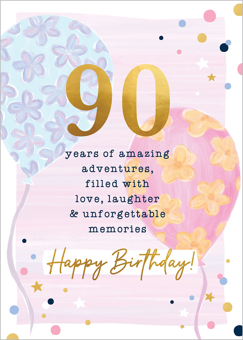 Age 90 Female Pastel Balloons