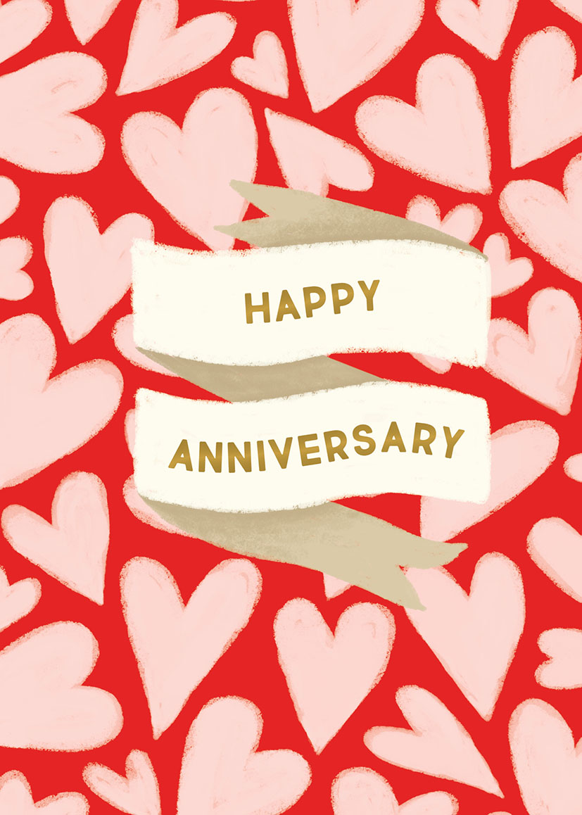 Anniversary Banner Hearts