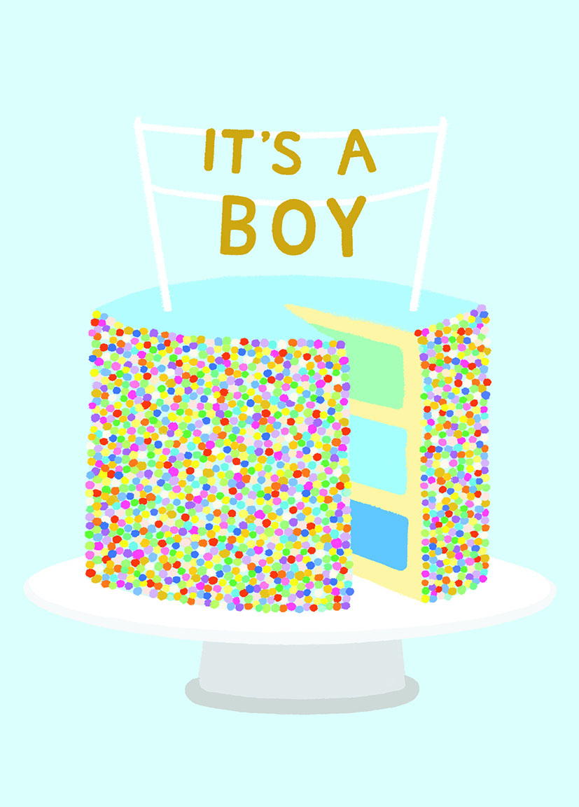 Baby Boy Blue Confetti Cake