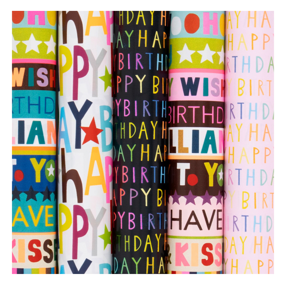 Roll Wrap (4M): Birthday Heroes 5 Assorted Designs