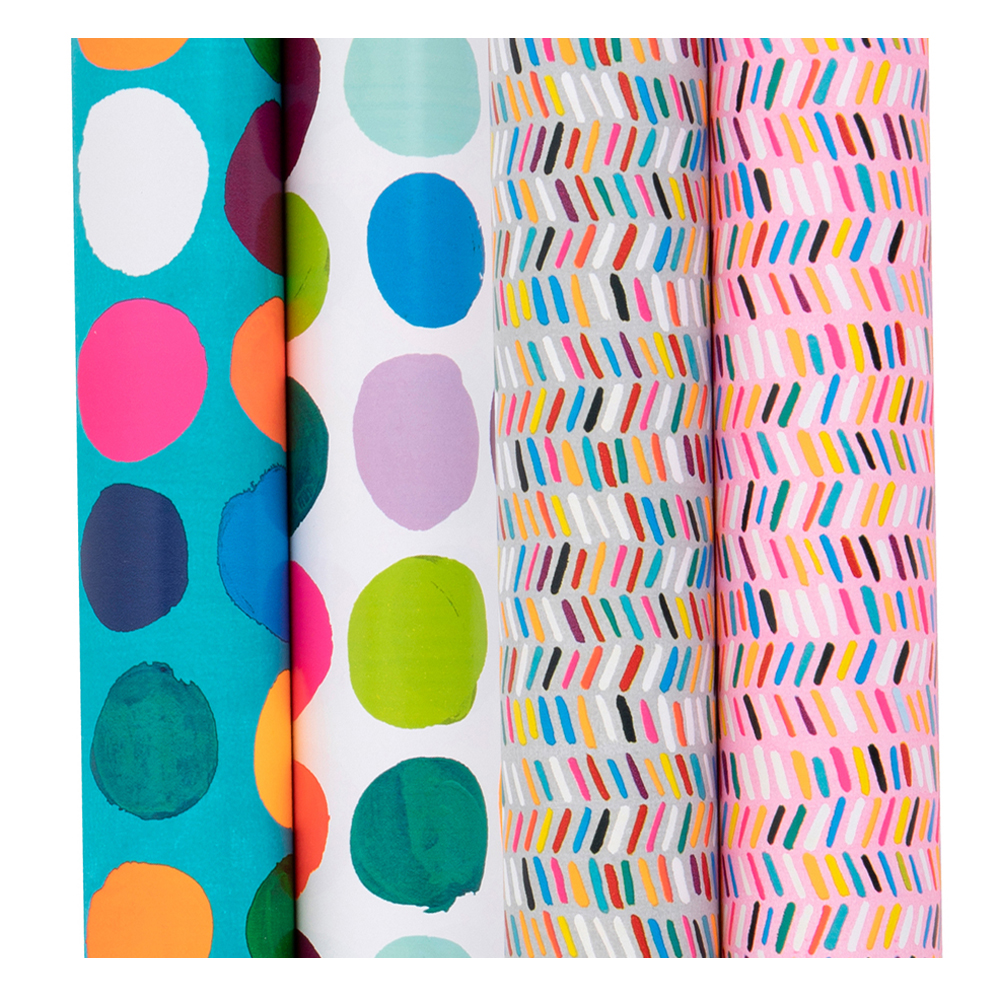 Roll Wrap (4M): Paper Salad Geometrics 4 Assorted Designs