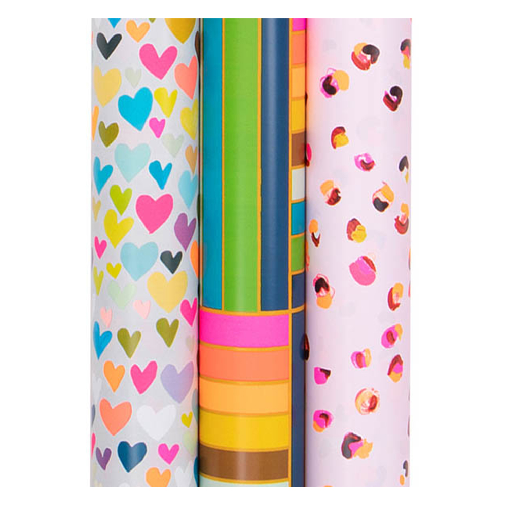 Roll Wrap (4M): Paper Salad Besotted 3 Assorted Designs