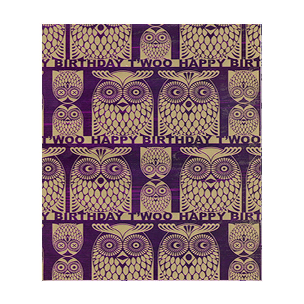 Wrap (Sheet): Owls Pink Kraft