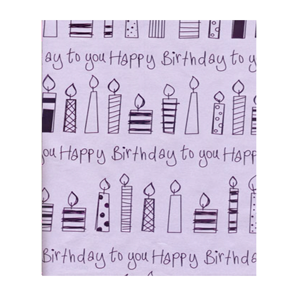 Wrap (Sheet): Happy Birthday Candles Pink