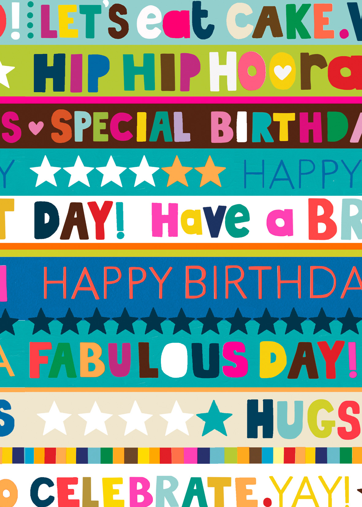 Wrap (Sheet): Paper Salad Birthday Stripes Blue