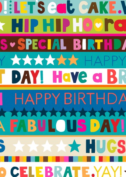 Wrap (Sheet): Paper Salad Birthday Stripes Blue