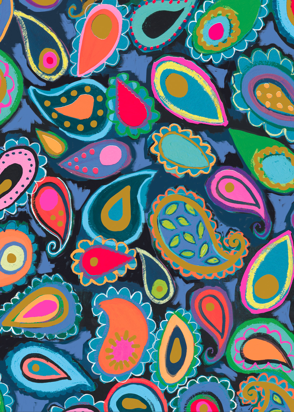 Wrap (Sheet): Paper Salad Paisley Blue