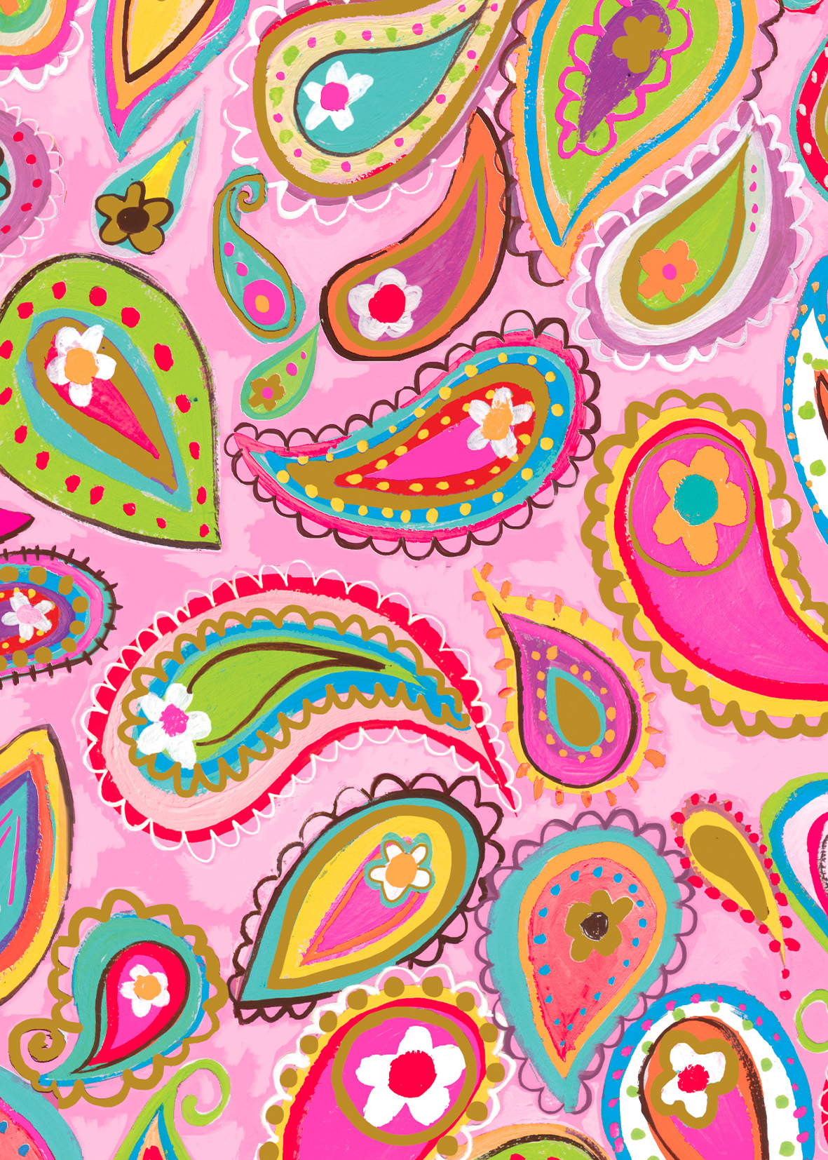 Wrap (Sheet): Paper Salad Paisley Pink