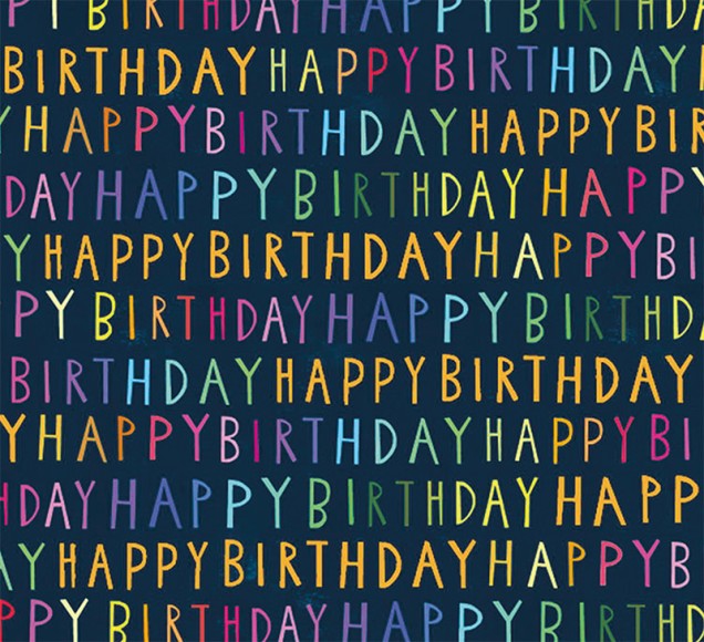 Wrap (Sheet): Paper Salad Happy Birthday Navy