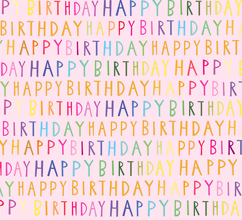 Wrap (Sheet): Paper Salad Happy Birthday Pink
