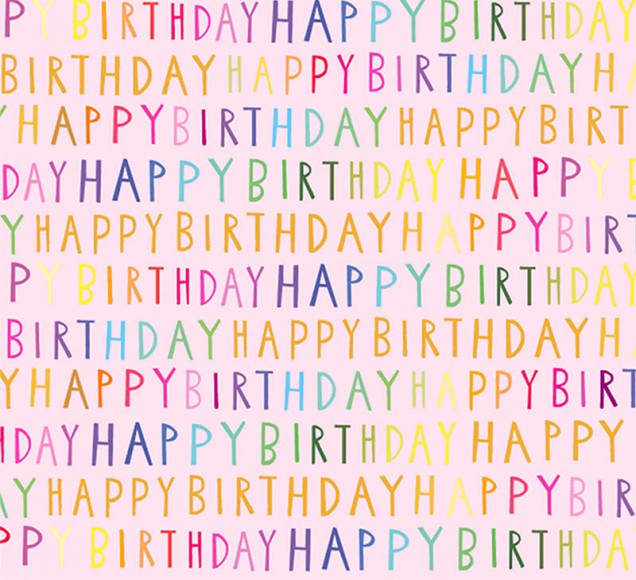 Wrap (Sheet): Paper Salad Happy Birthday Pink