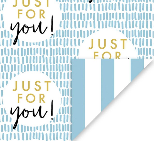 Wrap (Sheet): Think Of Me Just For You Blue