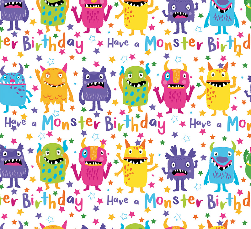 Wrap (Folded): Birthday Monsters