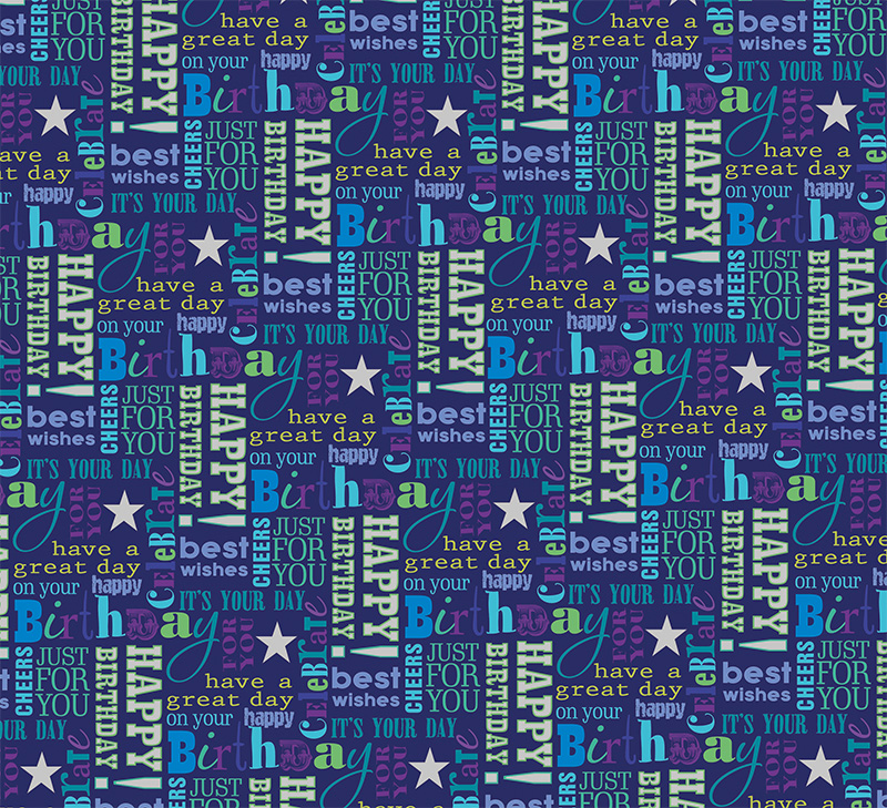 Wrap (Folded): Birthday Text Male