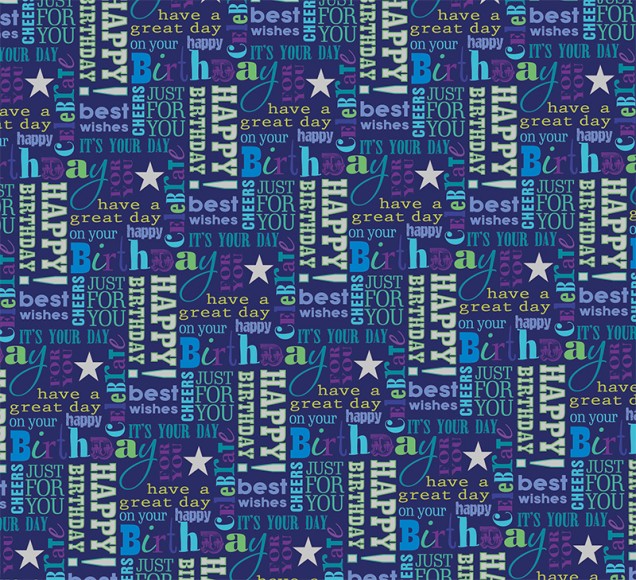 Wrap (Folded): Birthday Text Male