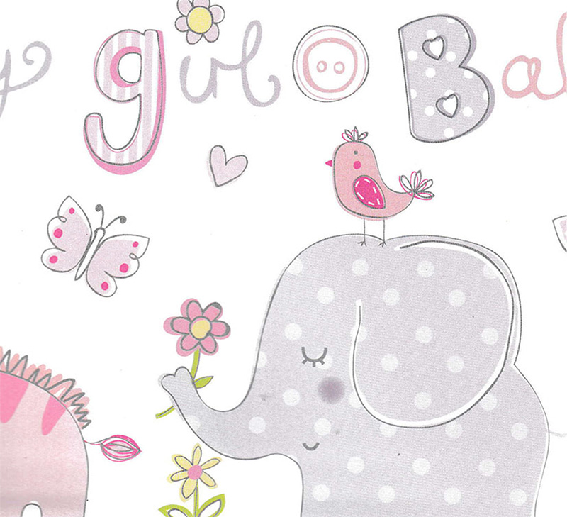 Wrap (Folded): Baby Girl Elephants