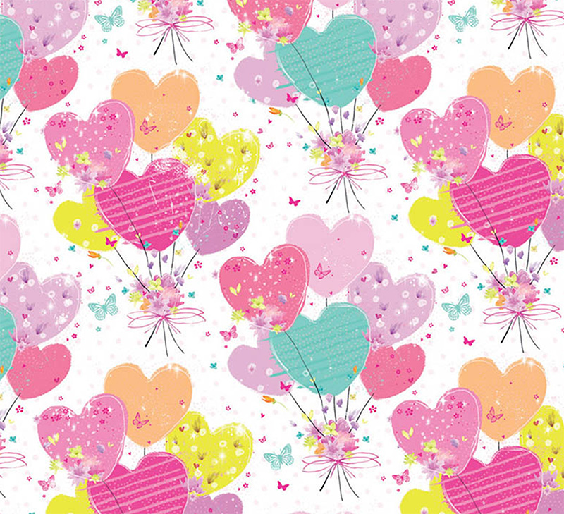 Wrap (Folded): Birthday Female Hearts