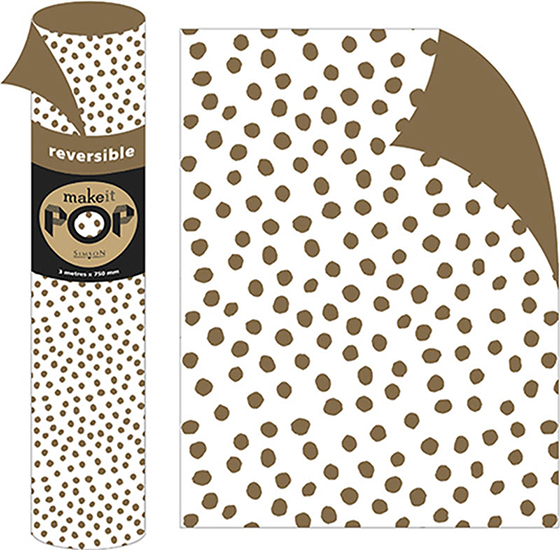 Roll Wrap (2M): Golden Dots