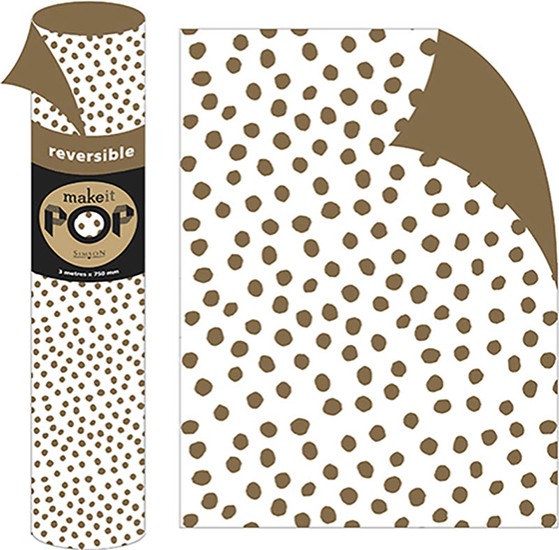 Roll Wrap (2M): Golden Dots