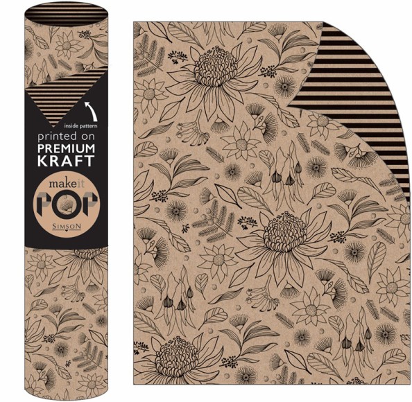 Roll Wrap (2M): Aust Botanics Kraft