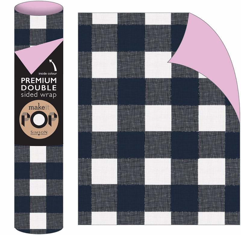 Roll Wrap (2M): Black Gingam Wash