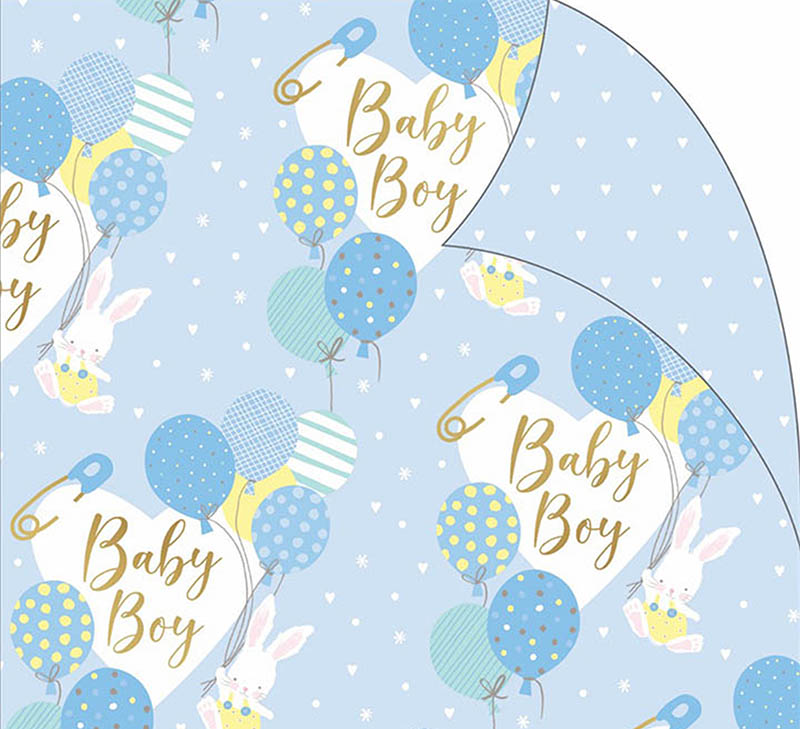 Wrap (Folded): Baby Boy Bunny