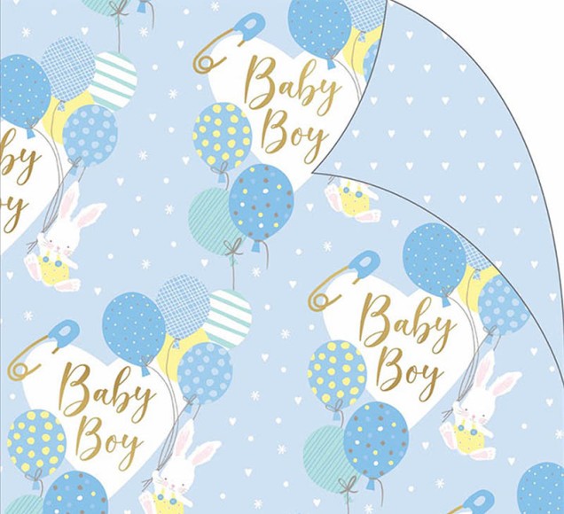 Wrap (Folded): Baby Boy Bunny