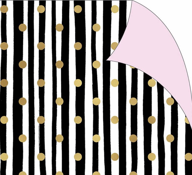 Wrap (Folded): Gold Dots Black Lines
