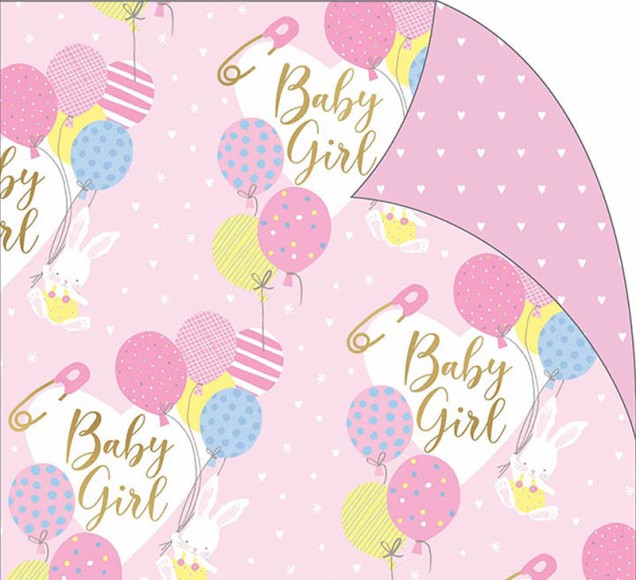 Wrap (Folded): Baby Girl Bunny