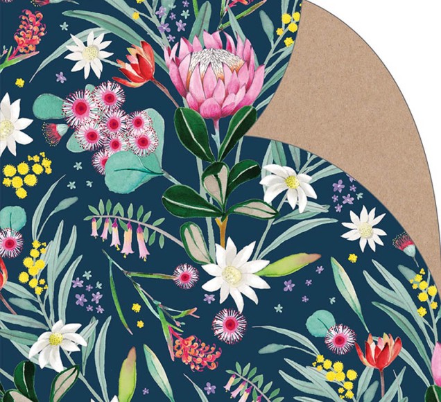 Wrap (Folded): Botanic On Navy