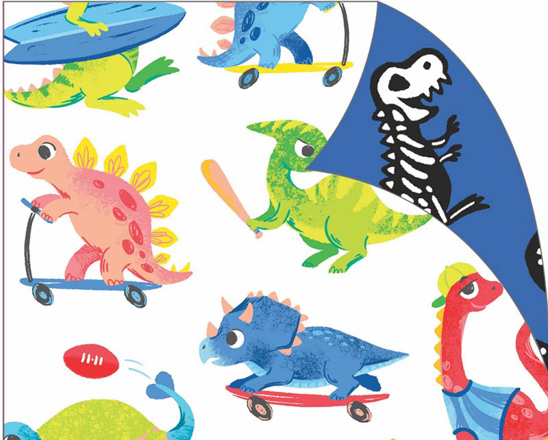 Wrap (Folded): Juv Boy Sporty Dinosaur