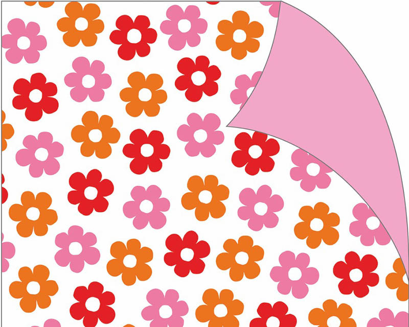 Wrap (Folded): Pink Red Orange Flowers