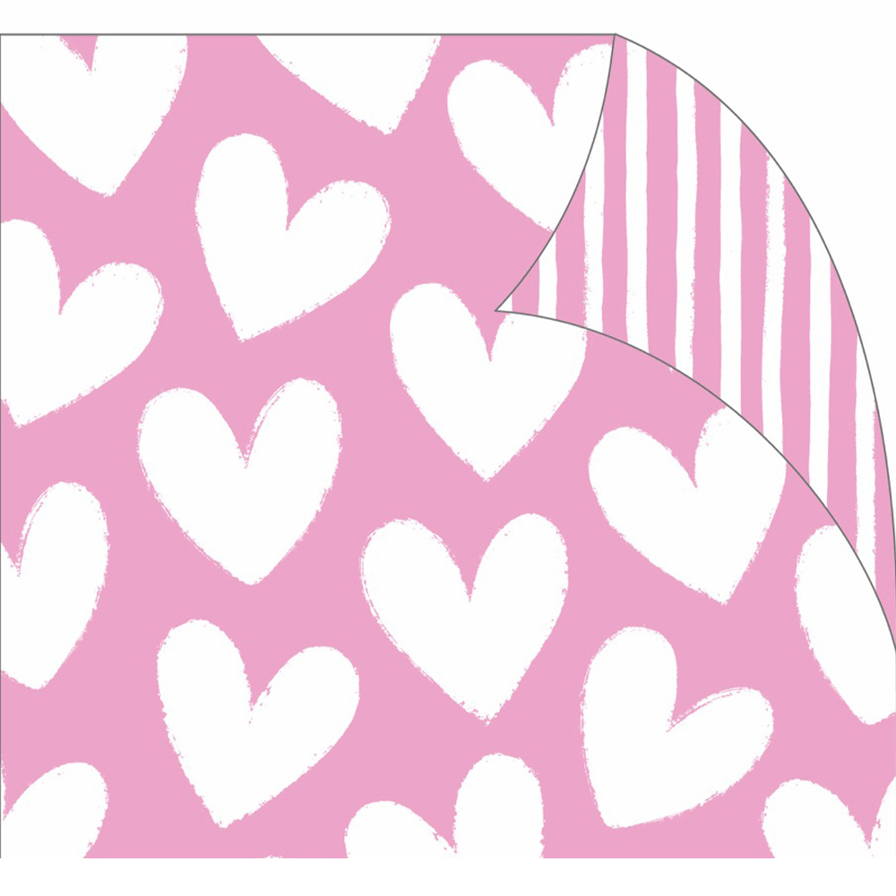 Wrap (Folded): White Hearts On Pink