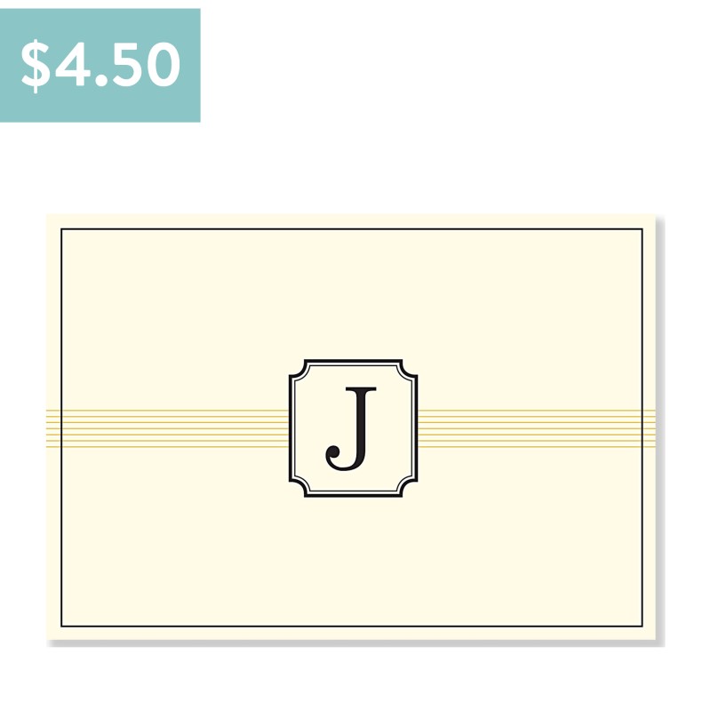 Monogrammed Boxed J Notecards