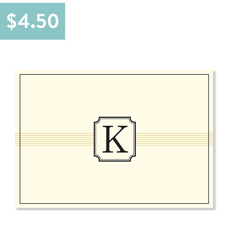 Monogrammed Boxed K Notecards
