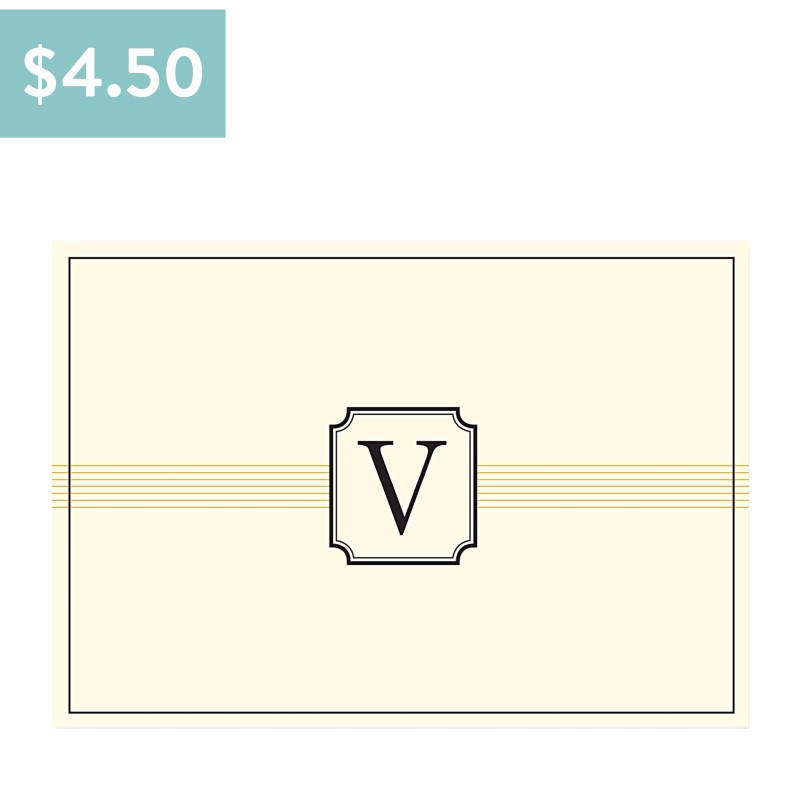 Monogrammed Boxed V Notecards
