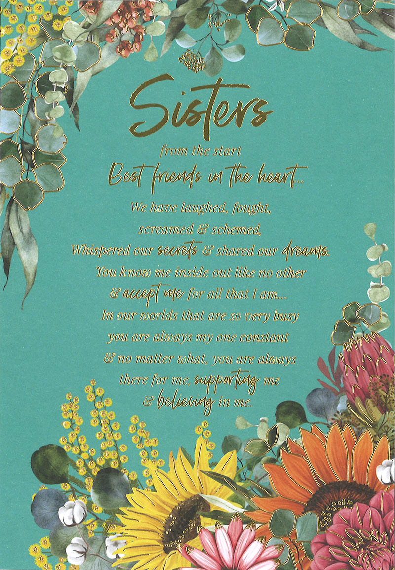 Bday Sister Floral Quote