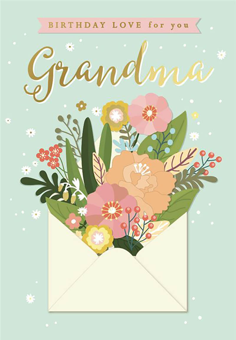 Bday Grandma Flowers Envelope