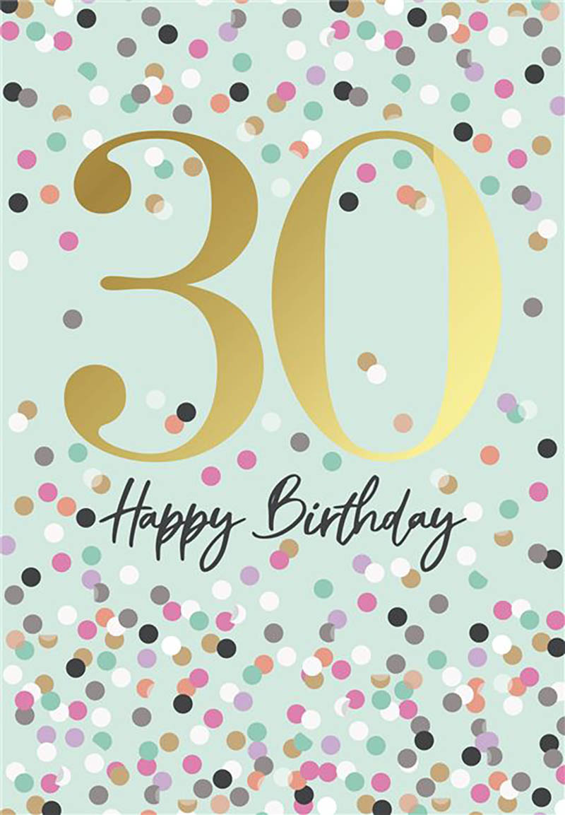 Bday Age 30 F Multicolour Dots