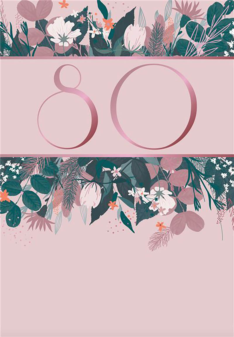 Bday Age 80 F Classy Floral
