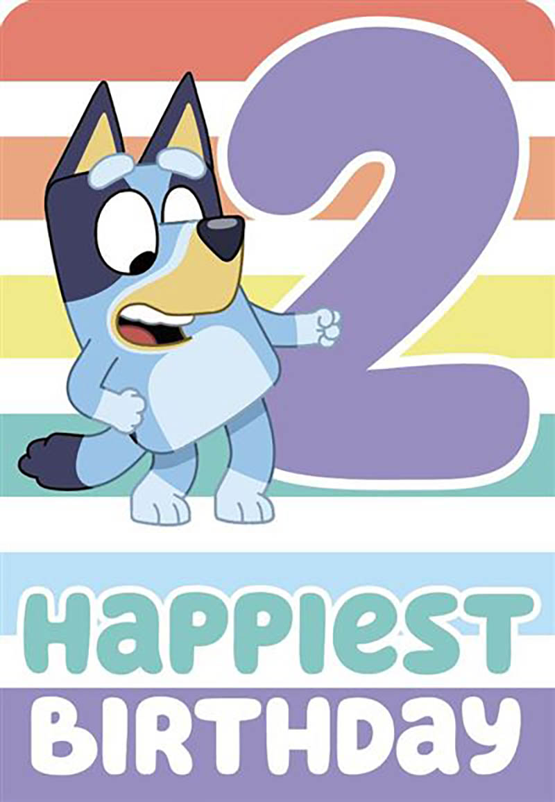 Bluey: 2Nd Bday Rainbw Stripes