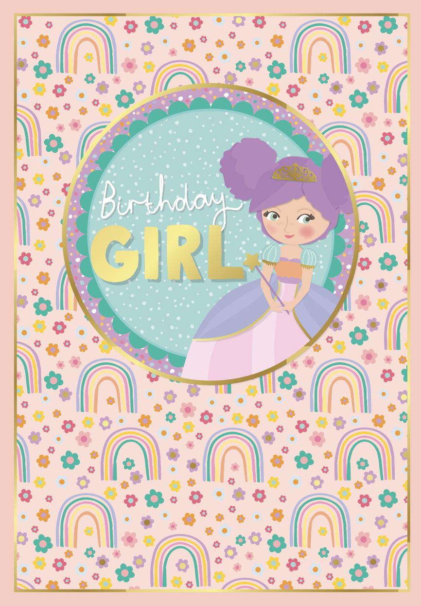 Bday Juv Girl Princess Rainbows